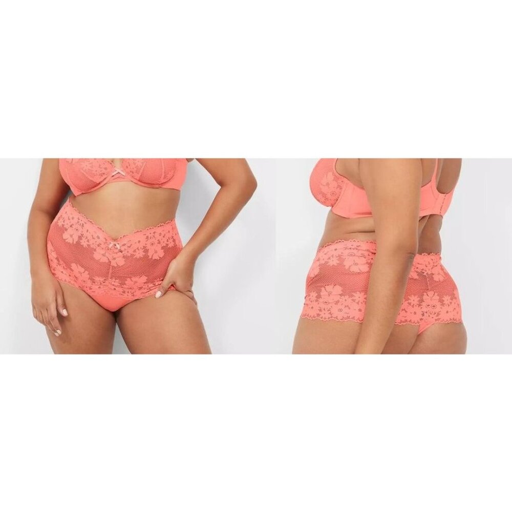 Lane Bryant Cacique Fishnet Lace Wide Side Thong Panty 26/28